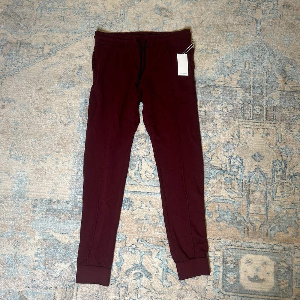 Cotton Citizen Mens Ankle Drawstring Zip‎ Pockets Jogger Pants Maroon Medium NWT
